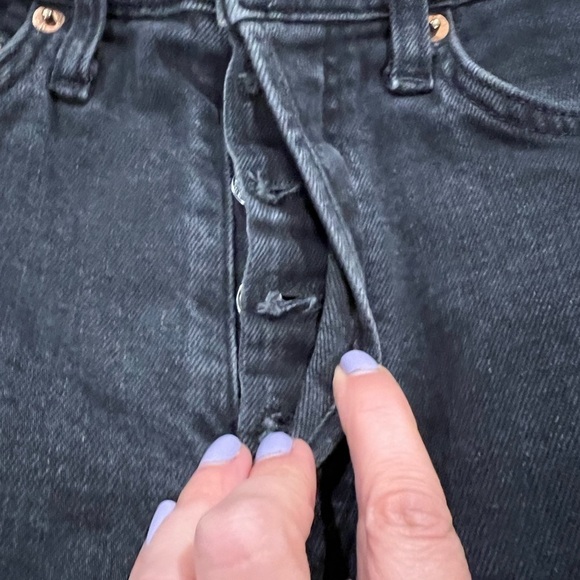 RE/DONE 90’s originals ultra high waisted skinny distressed black jeans size 26 - Picture 15 of 15